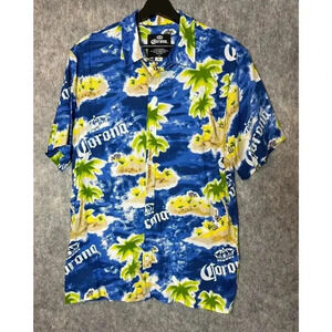 NWOT Corona Blue Floral Front Button Down Shirt - XL